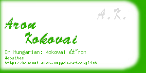 aron kokovai business card